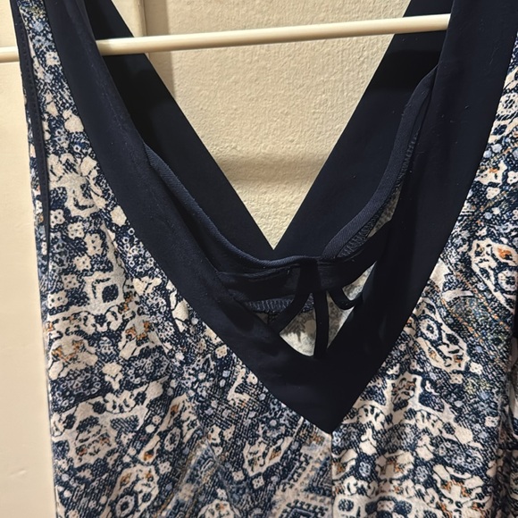 Per Seption Women Blue Pattern Multi Dress Sleeveless - Picture 2 of 3